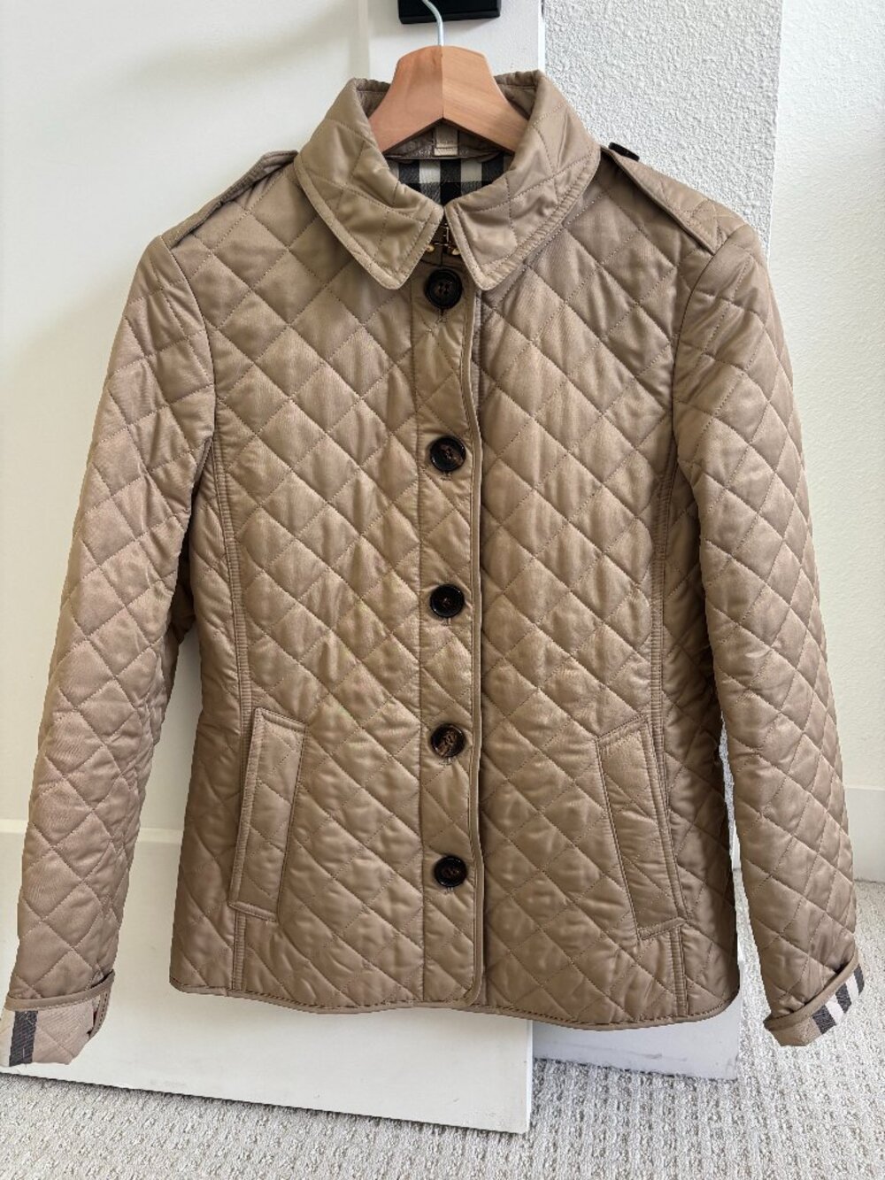 Burberry Brit quilted coat tan - LIKE NEW - Size S P.